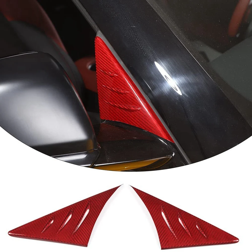 For Toyota GR Supra A90 2019+ Car Rearview Mirror Side Triangle Spoiler Shutter Trim Cover Accessories,Real Carbon