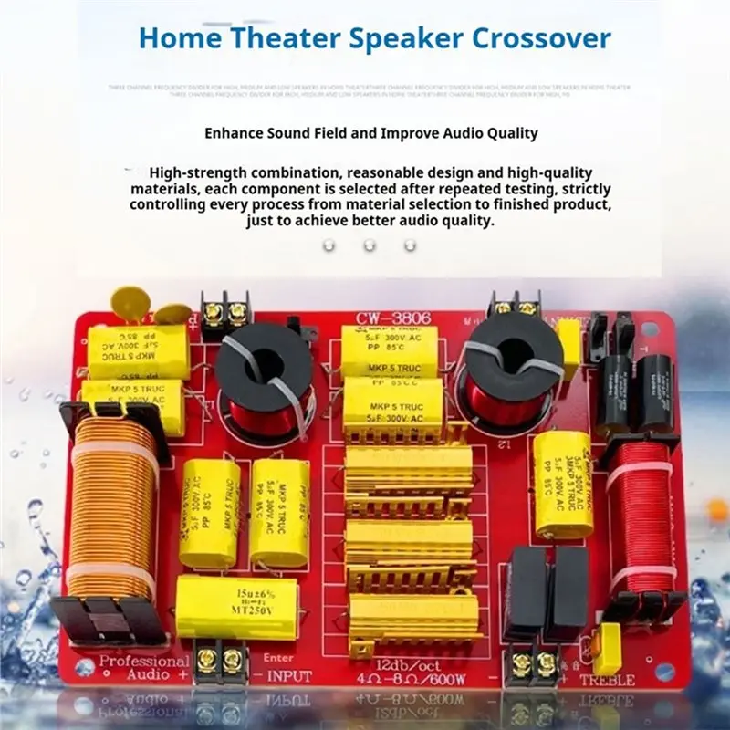 N91R-For High Fidelity HIFI Three Way Speaker Crossover For High Power Three Way Frequency Division DIY 3 Units Speaker