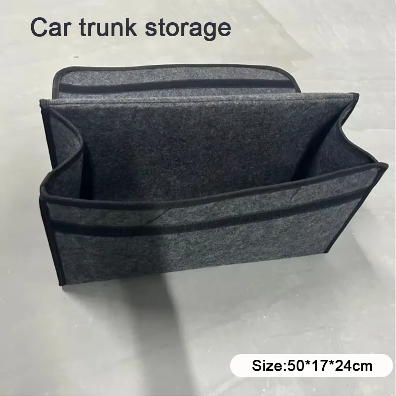 Organisateur de coffre 2026 avec couvercle, sac de rangement robuste pour voiture, organisateur de coffre pliable, boîte de rangement en feutre souple pour coffre de voiture, courses, SUV
