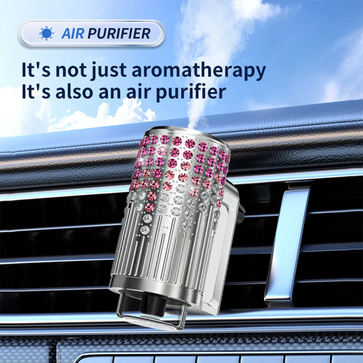 

Car Fragrance Air Freshener Aromatherapy Diffusers Air Outlet Air Purifier Aromatherapy Spray with Two Bottles of Refill