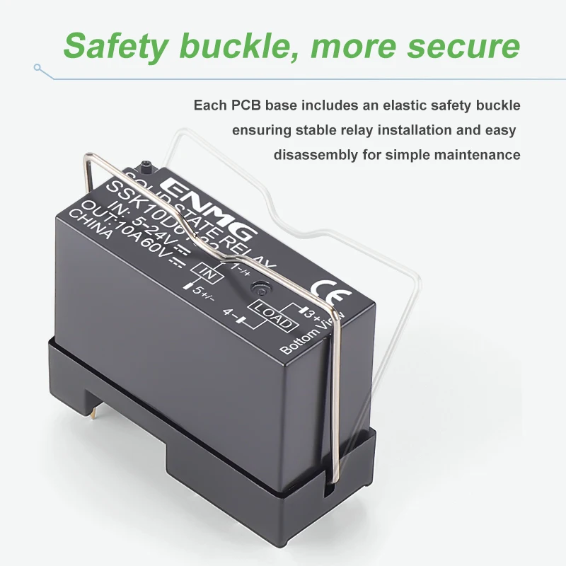 ENMG PCB Mount Solid State Relay, SSK10D6132 Miniature Pin-Type DC Control DC/AC 24V Printed Circuit Board Mount Plug-in Type.
