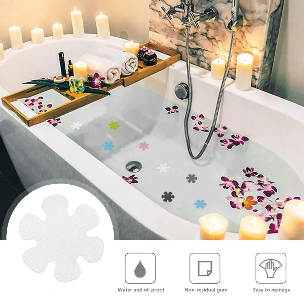 Waterproof Stickers 20pcs Non Slip Bathtub Stickers Colorful Flower Waterproof Decals Peva Adhesive Safety Strips for Shower