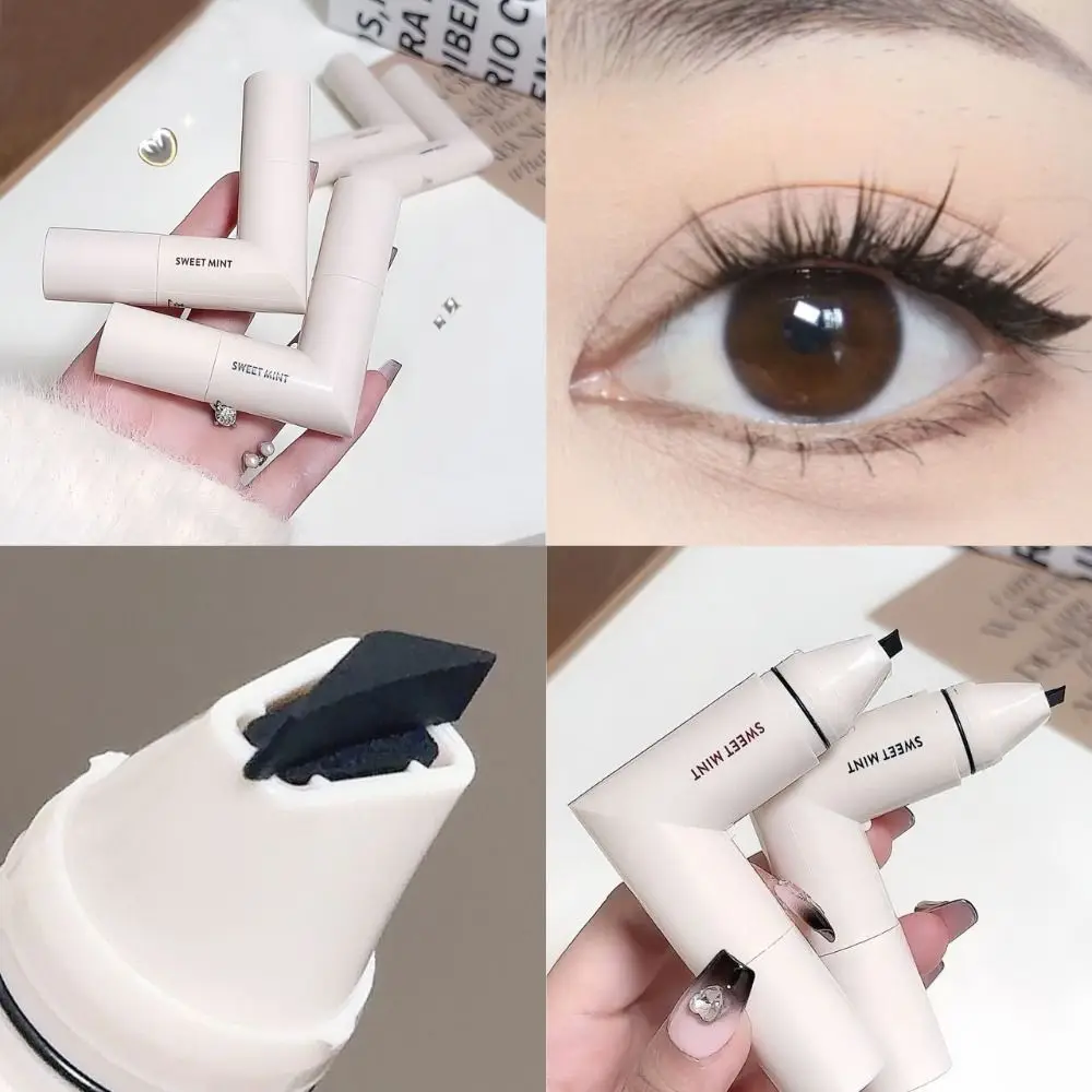 

New Waterproof Eyeliner Stamp Quick Dry Long Lasting Eye Liner Stamp Portable Black Color Eyeliner Stamp Pen