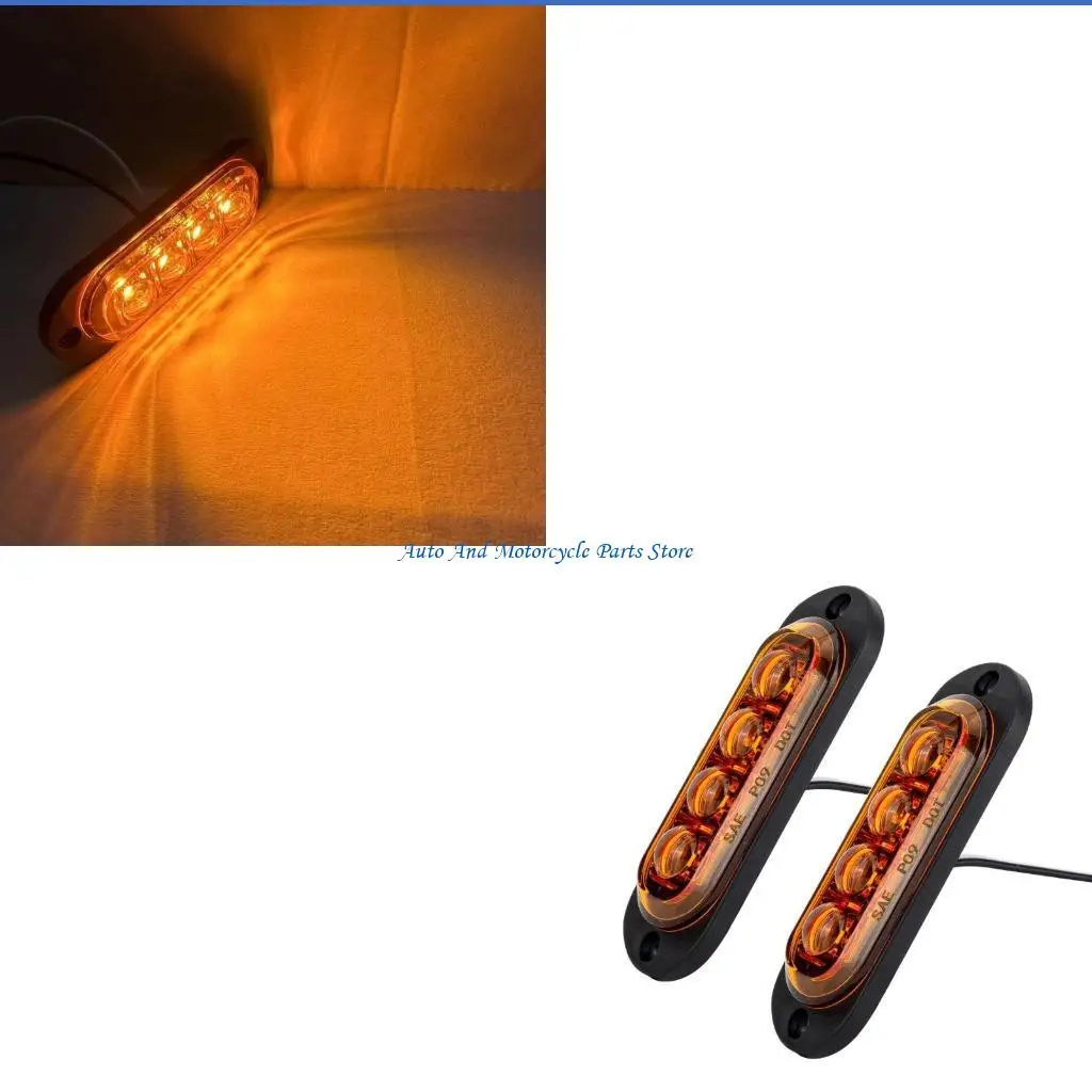 

P9FD Герметичный овальный желтый светодиодный фонарь для прицепа, светодиодный боковой габаритный фонарь с темно-янтарной 4 для