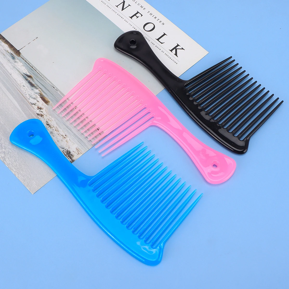 

Пластиковая расческа-гребень Barber Wide Tooth Shark Comb с широкими зубьями, антистатическая, для распутывания пушистых волос, инструмент для укладки и стайлинга в салоне красоты