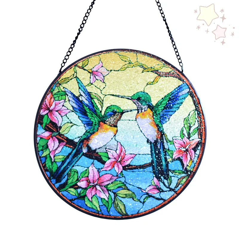 

Hummingbirds Suncatcher For Window Multicolor Hummingbirds Suncatchers For Windows Stained Glass Window Hanging Memorial Gift