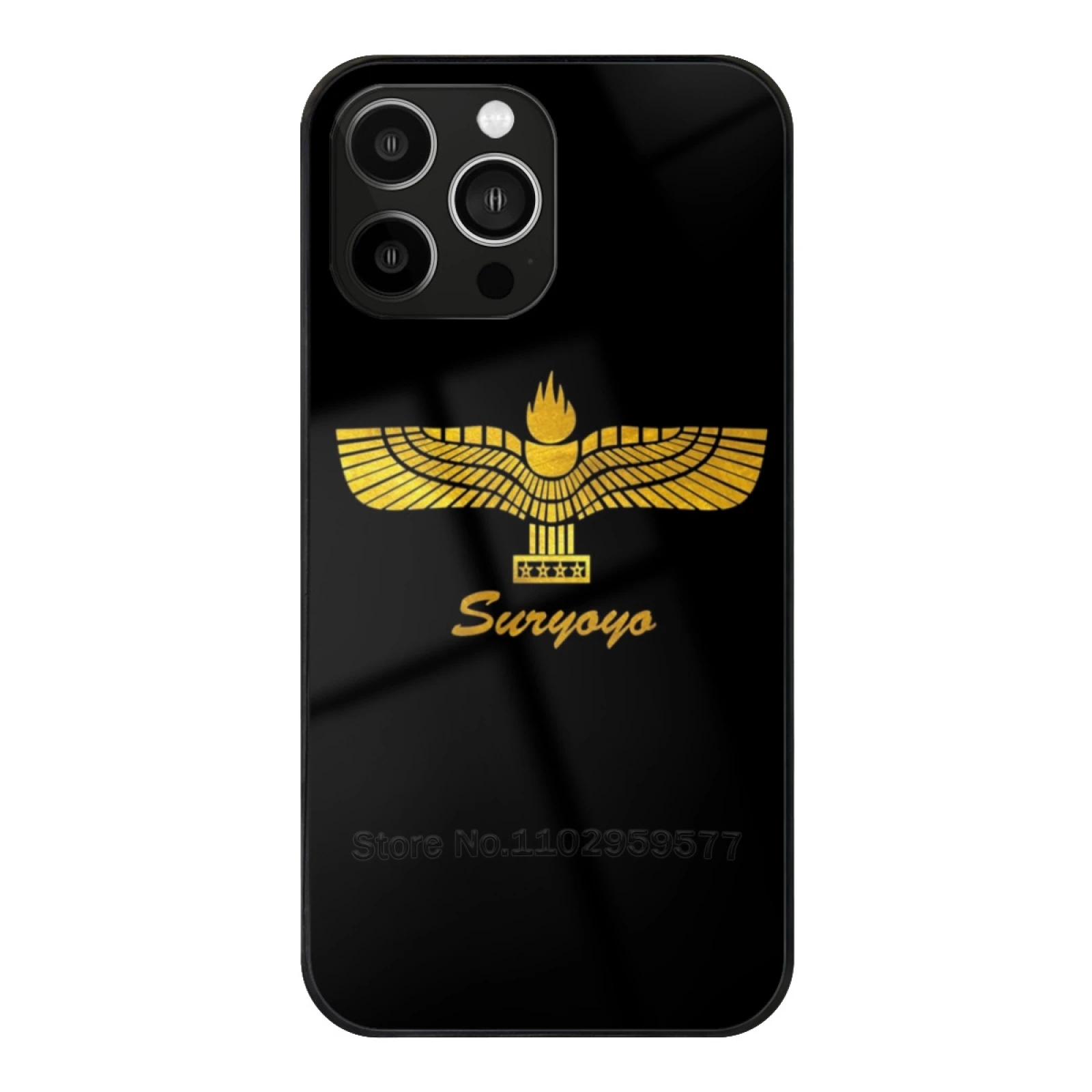 Suryoyo Logo Phone Case Glass For Iphone15 14 13 11 12 Pro Max Mini Xr X Xs 6 7 8 Plus Cover Aramean Arameans Aramic Syria Iraq