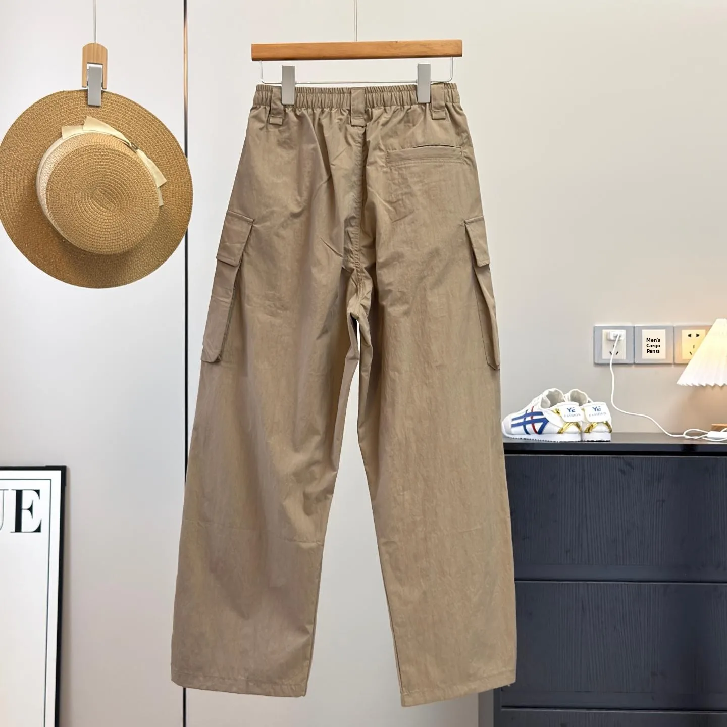 Outdoor Workwear Casual Pants Spring Summer Unisex Multi-Pocket Straight Leg Loose Waist Cotton Blend Trousers