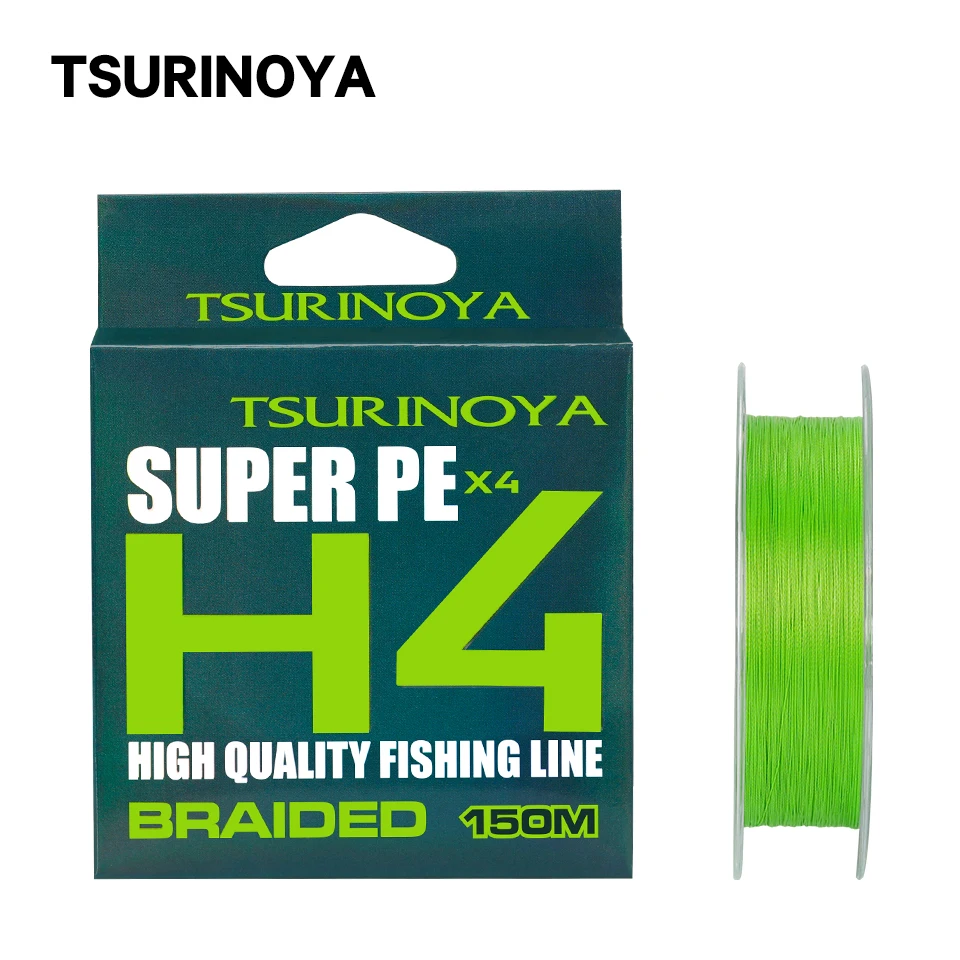 TSURINOYA 4 Weaves PE Fishing Line H4 4-8lb 150m Light Game Trout Game Long Casting 4 Strand Braided Smooth Multifilament Line