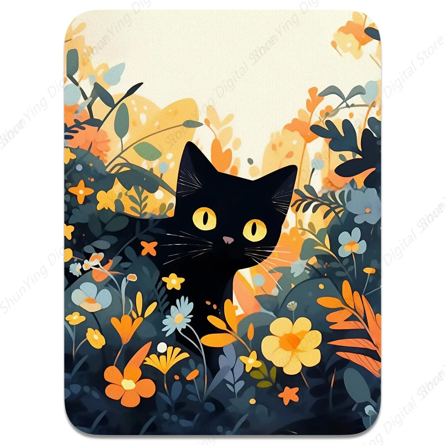 

Cute Flower Cat Rubber Mouse Pad Gift For Men's And Women's Laptops Home Offices Anti Slip And Durable Mouse Pads 25*30cm