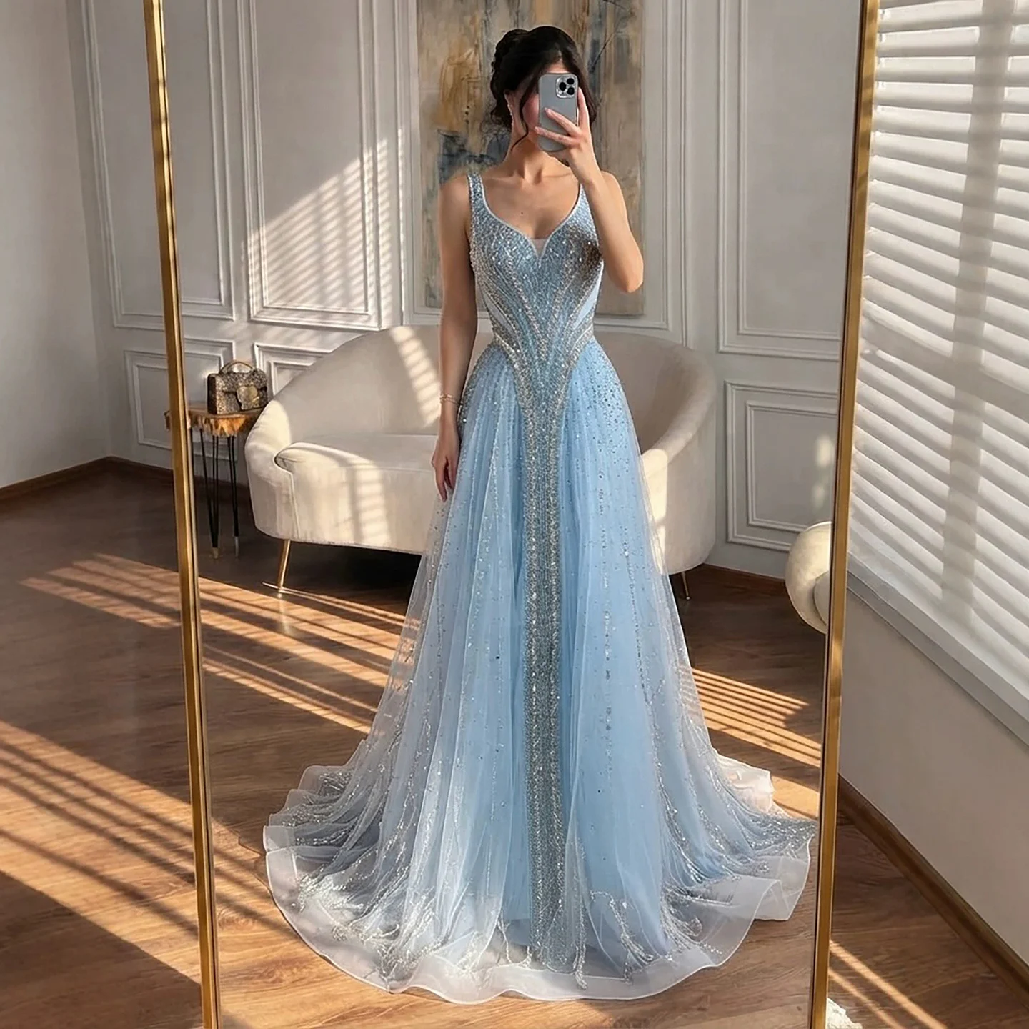 basque waist blue dress Serene Hill 2026 Luxury Light Beaded Evening Sweetheart A Line Prom Gala Gown LA73824 Customized Aje - Aje Bonjour Size:AU 8 meta-color-sg-denim-spread-collar-oxford Imported. drop waist dress