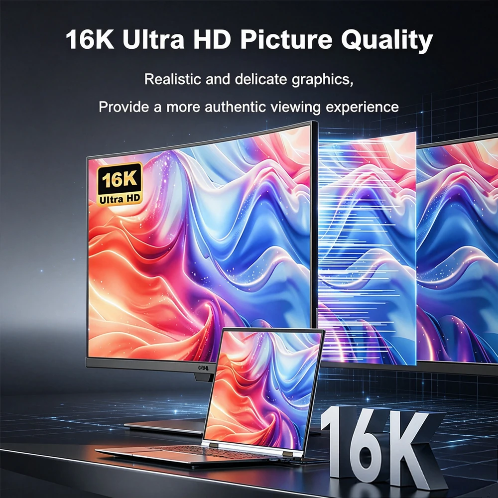 DOONJIEY 16K  HDMI 2.2 cable Supports 16K@30Hz/60Hz 8K@120Hz 4K@240Hz Compatible with 8K HDMI For HD TVs laptops Xbox PS5