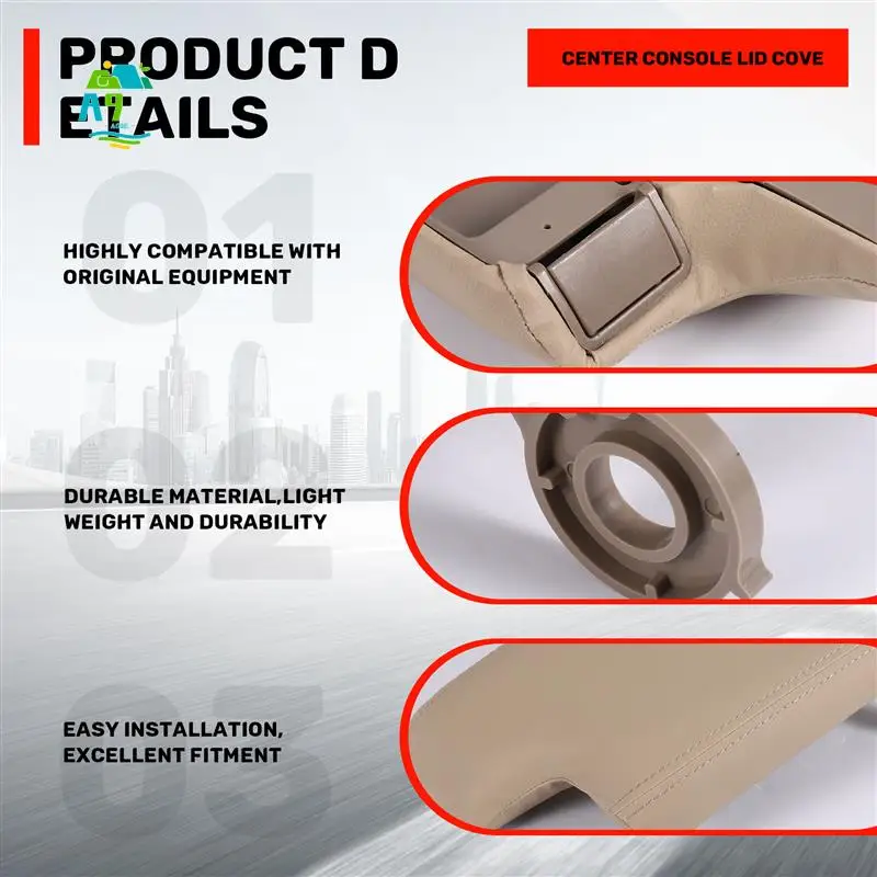 

A09E-1 шт. кожаный подлокотник с пластиковой пластиной для BMW E46 3 серии 1999-2005 гг., левый руль, бежевый