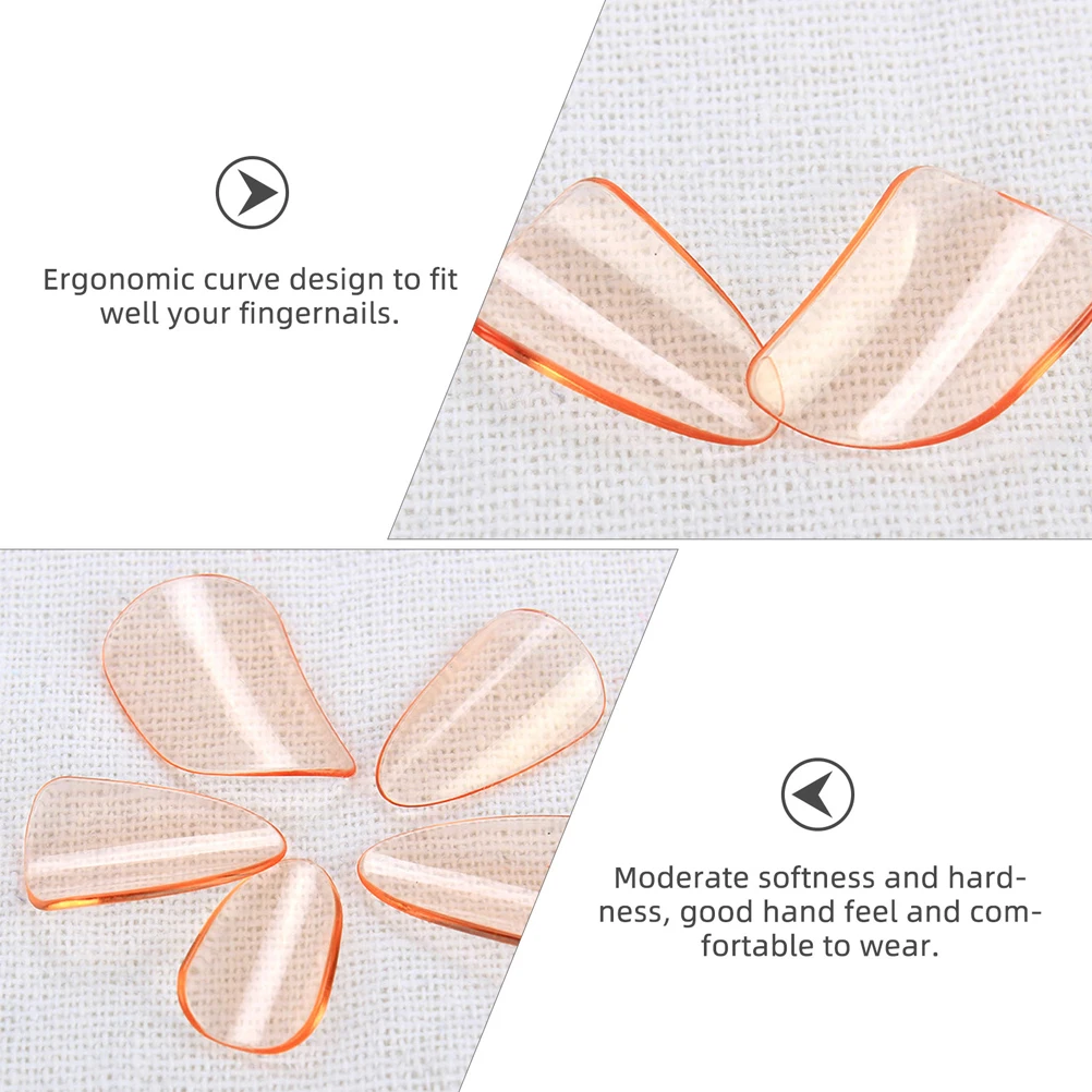 

5pcs Fake Nails Durable Finger Protectors String Instrument Use Fake Nails For String Instruments Nail Covers