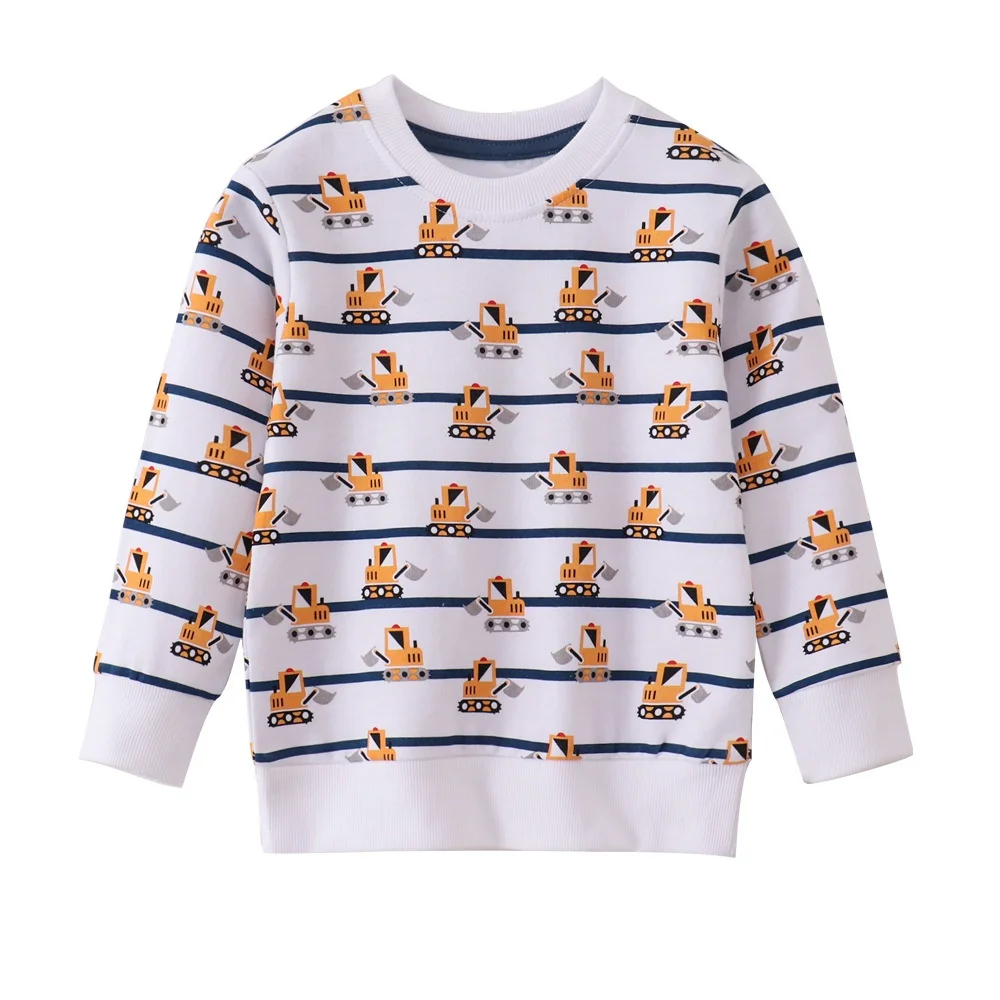 New Arrival 2-7T Boys' Long Sleeve Sweatshirts Dinosaur All-Printed Autumn-Spring Kids' Tops Children's Clothing Popular
