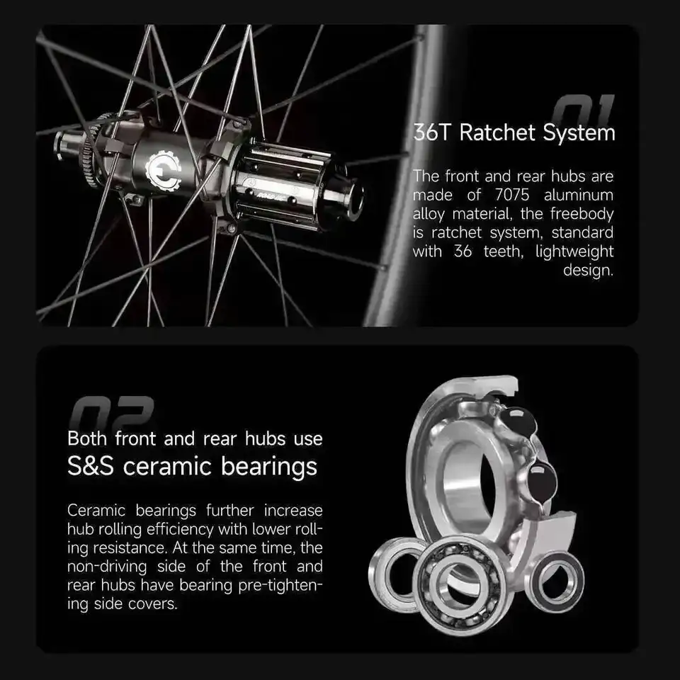 ELITEWHEELS EDGE 2.0 Disc Brake Ultralight 1270g Road Disc Carbon