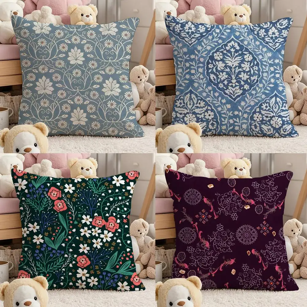 

Sari F-Fabric Pillow Case Comfort Sofa Bed Silky Elegant Invisible Zipper Custom Decorative Cushion Cover