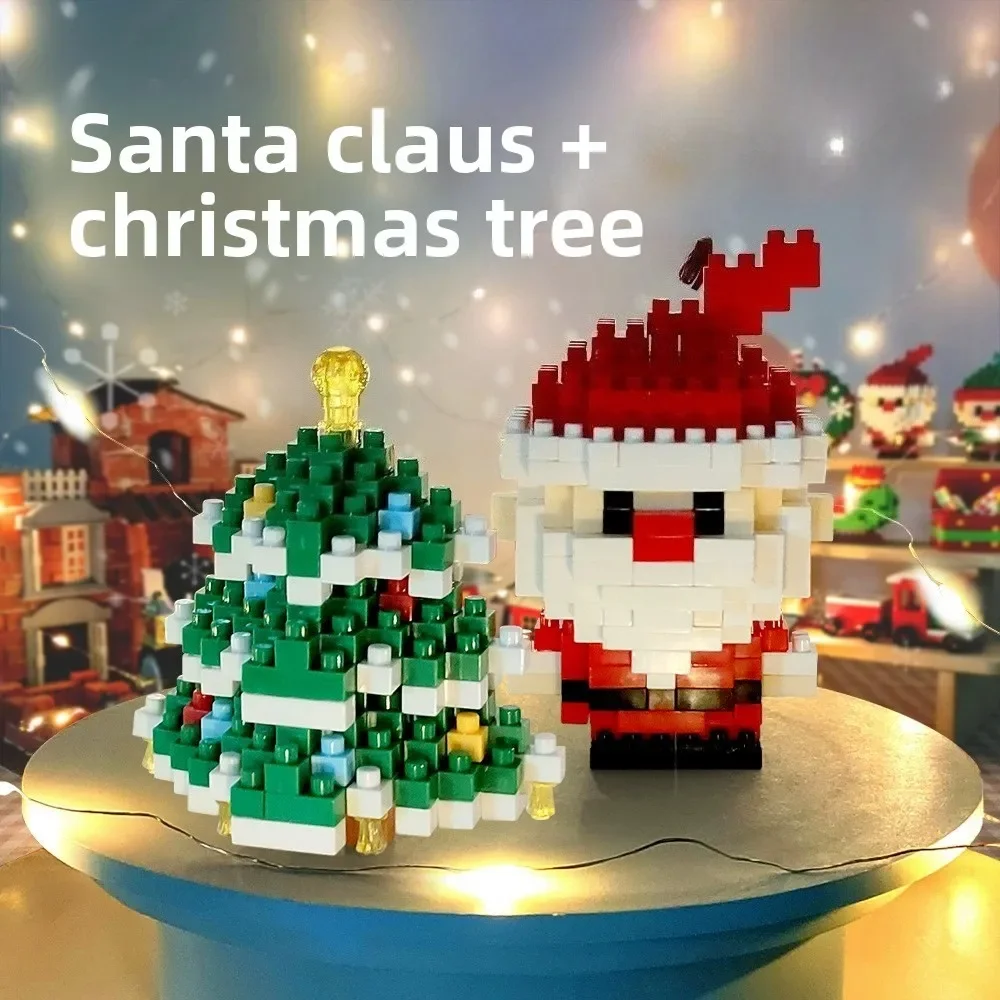 هدايا عيد الميلاد بنة سلسلة سانتا كلوز الرنة لغز الجمعية الطوب الجدول الديكور لعب للطفل هدية عيد الميلاد
