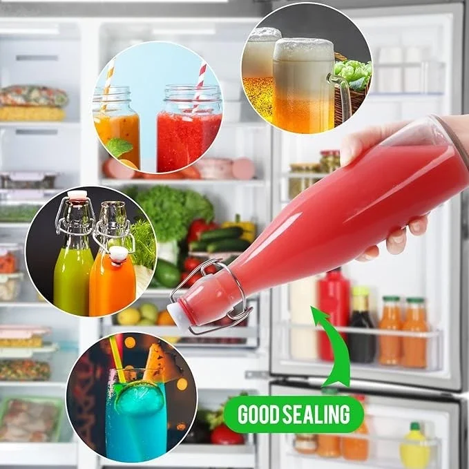زجاجة عصير سعة 500 مل مع غطاء مرفق من الزجاج زجاجة مشروبات رائعة لعصير الليمون والعصير وتخمير البيرة المنزلية وحليب زيت المشروبات #2