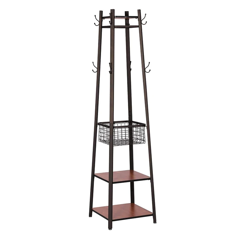 

#@Custom Industrial Coat Stand Entrance Hat Coat Hook Rack Wooden Coat Rack With Storage Rack
