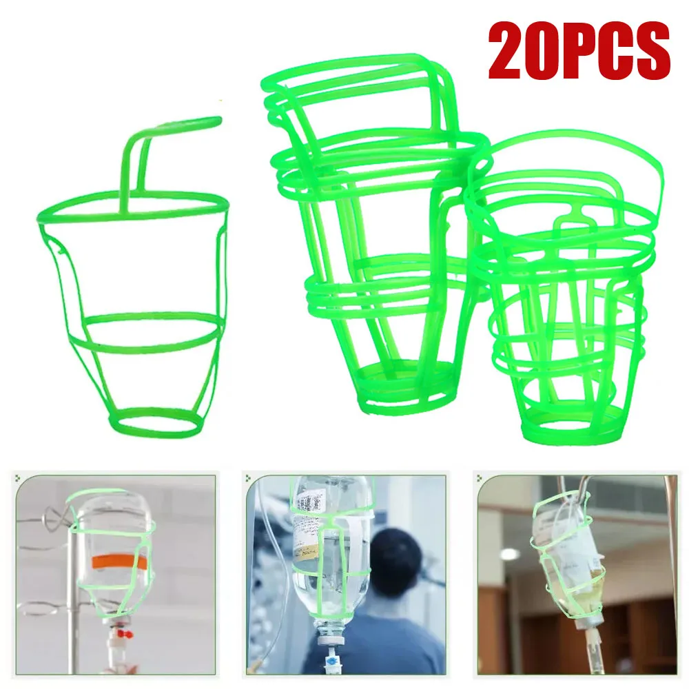 

20pcs 250/500ml Plastic Drip Holder Saline Bottle Grid Mesh Bag Hanging Infusion Net Bottle Cover Brace Support Medical Supply