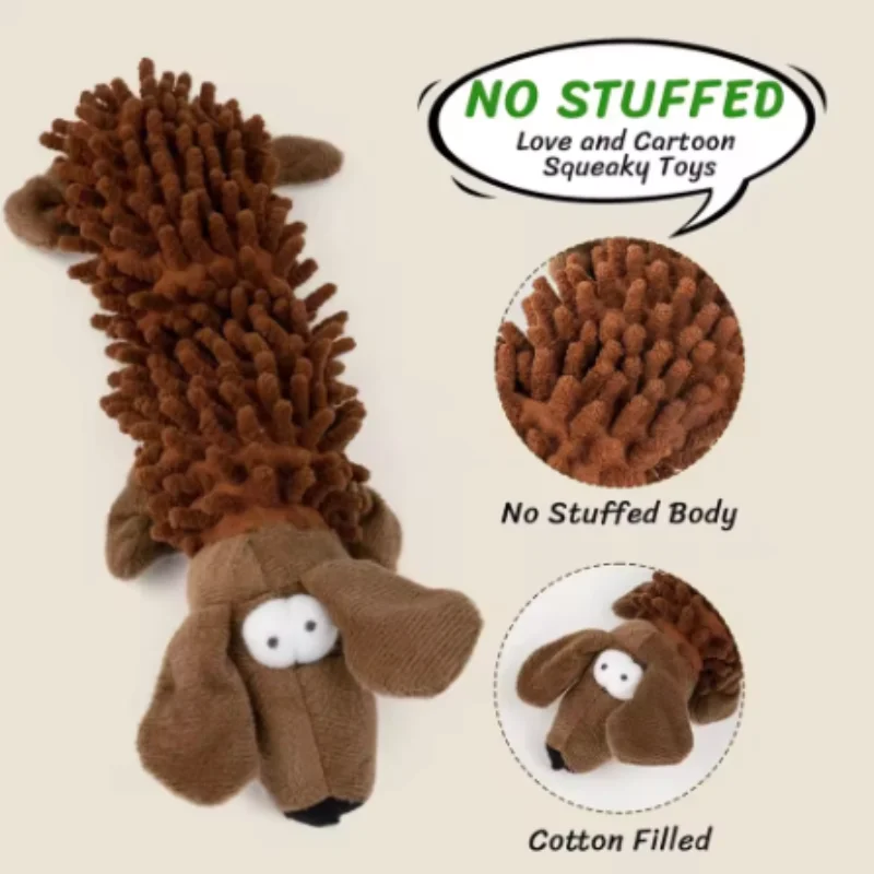 Strapazierfähiges Haustier-Hunde-Plüschtier für kleine Rassen – quietschendes Kauspielzeug in Tierform für Chihuahua Yorkshire Bichon Welpen – Detail 6