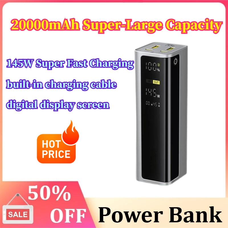 

10000mAh 20000mAh Power Bank Dual USB A USB C PD 100W Fast Charging Digital Display Portable PowerBank for Laptop Phone Steam