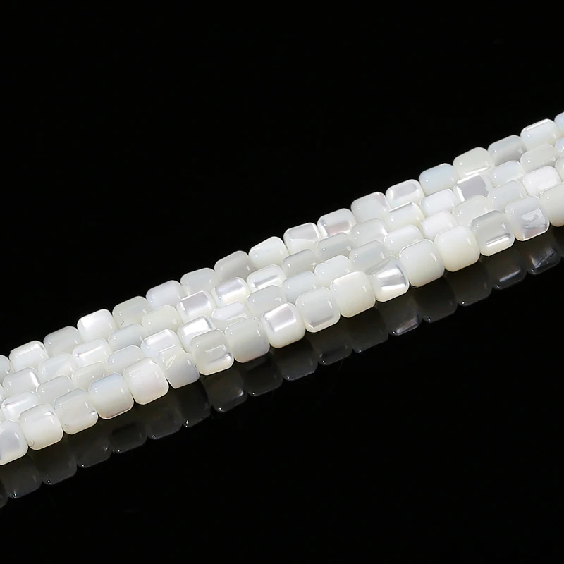 4*4mm Natural White Shell Beads Mother Of Pearl Cylindrical Shape Bead For Jewelry Making Diy Necklace Bracelet Accessory