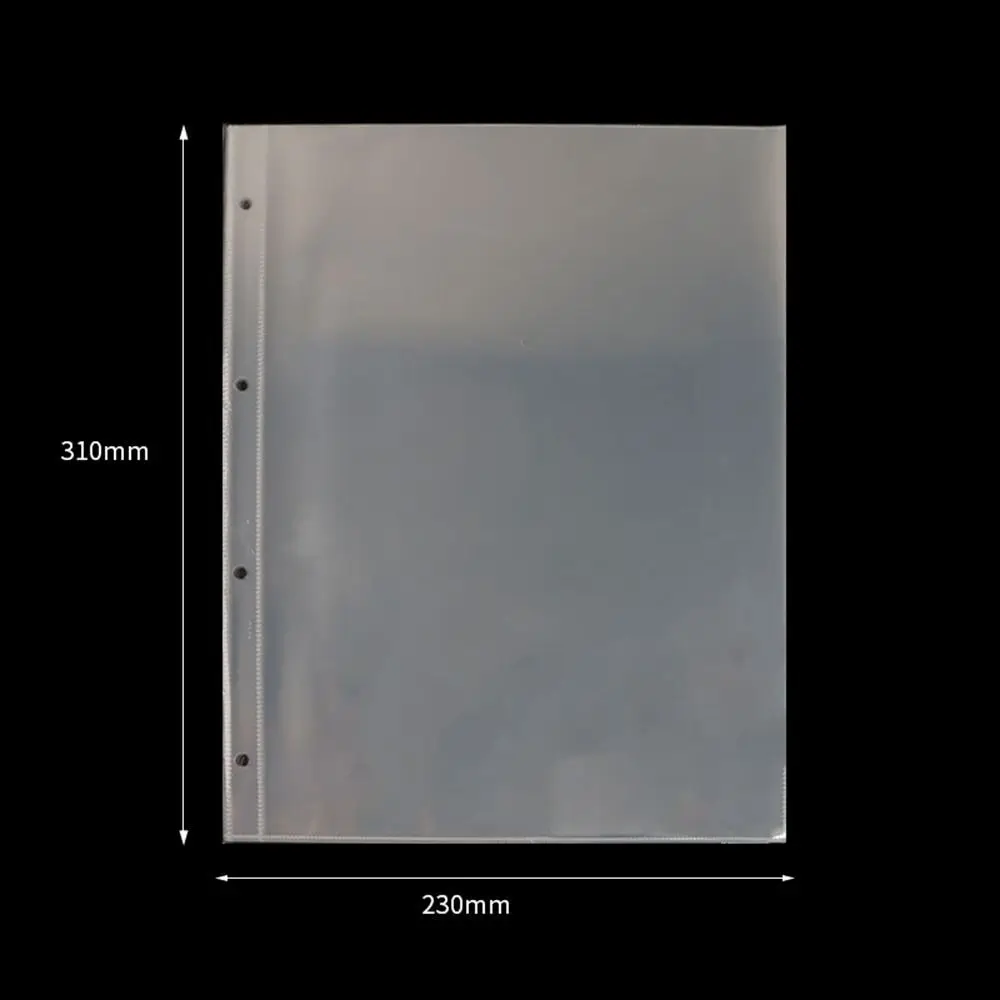 جيوب متعددة A4 Kpop Photocard الموثق PP بطاقة شفافة ختم يموت تخزين المجوهرات لتقوم بها بنفسك 4 حفرة 4 حلقة ألبوم صور الأكمام