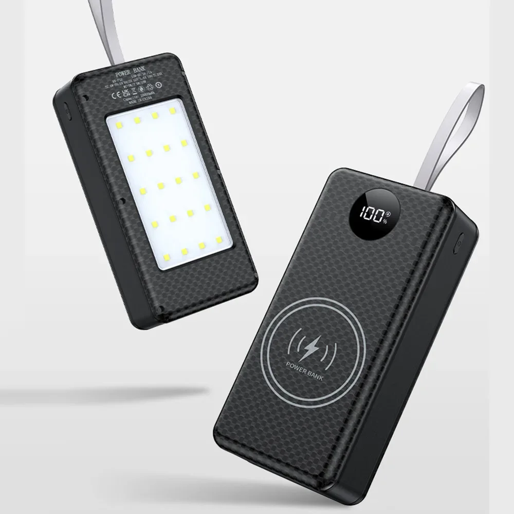 12pcs 18650 Battery Power Bank Case Shell DIY Dual USB Type C 10W 22.5W 15W Wireless Charging Battery Not Included for Phone P12