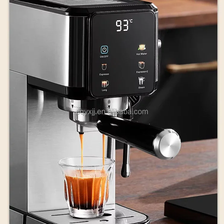 Single Cup Electric Coffee Maker Semi-Automatic Serving Hot & Ice Compatible with K Cups & Ground Style