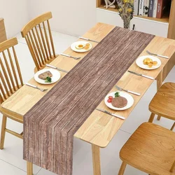 Brown Wood Grain Table Runner, Tablecloth Table Flag, Polyester  Rectangle Table Covers For Birthday, Wedding, Party Supplies