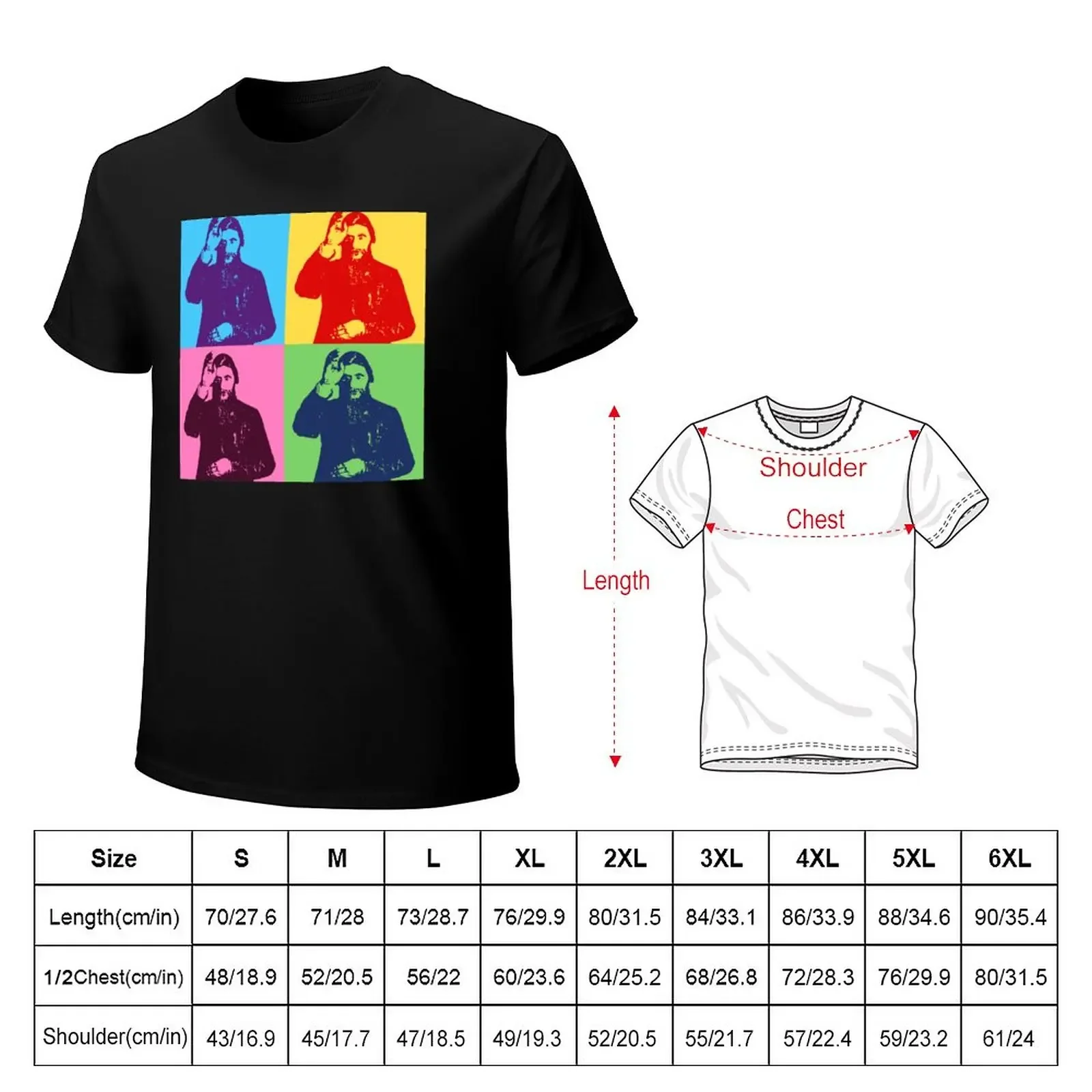 Pop-Art Rasputin - Russian Mystic T-Shirt kawaii clothes blanks mens champion t shirts