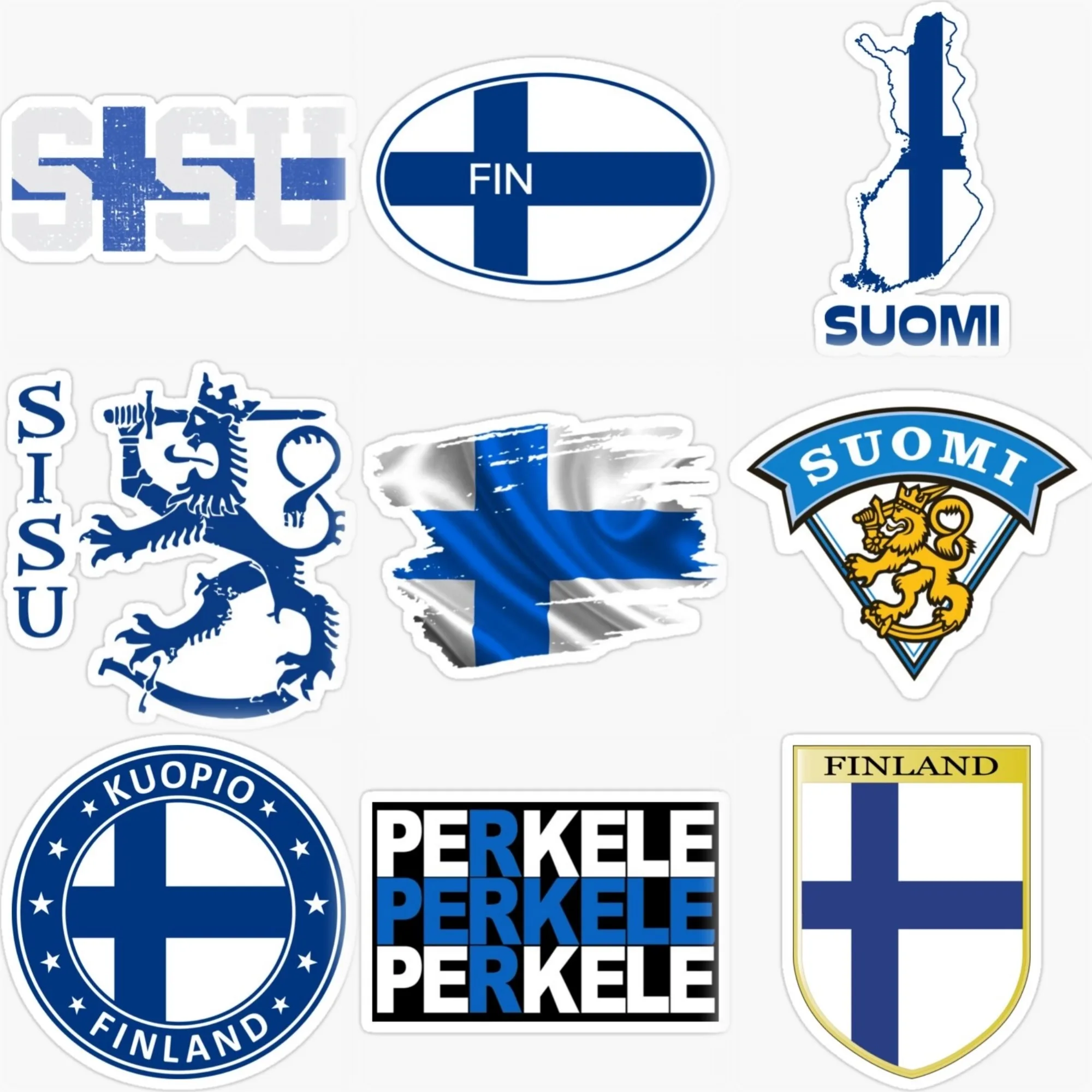 

Finland FIN Flag Map National Emblem Lion Creative Sticker for Decorate Car Motorcycle Truck Window Fridge Wall Decal Accessorie