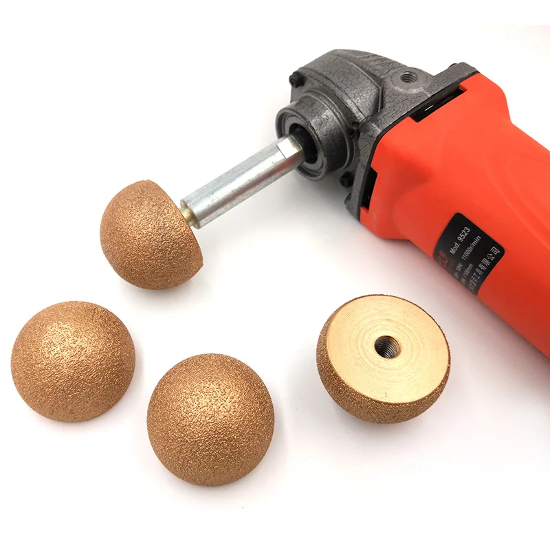 35mm 50mm Diamond Brazed Round Grinding Head Abrasive Tool For Internal Arc Grinding Of Stones Engraving Tool Head Mushroom Head