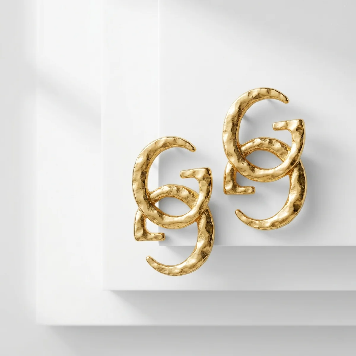 Elegant Letter G Stud Earrings Vintage Double G Interlock Earrings For Women