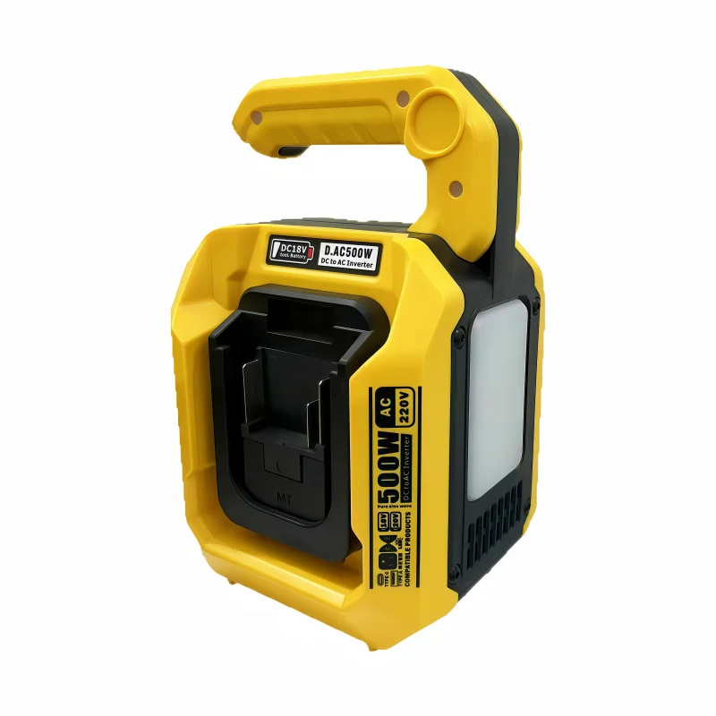 Compatible with Dewalt 20V Battery DC to AC 220V Voltage Converter with LED Light 500W Pure Sine Wave Inverte