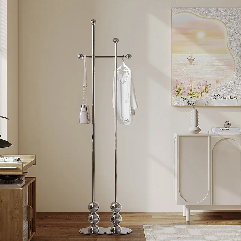 European Style Home Clothes Rack Stainless Steel Entrance Coat Rack Luxury Bedroom Garment Hanger