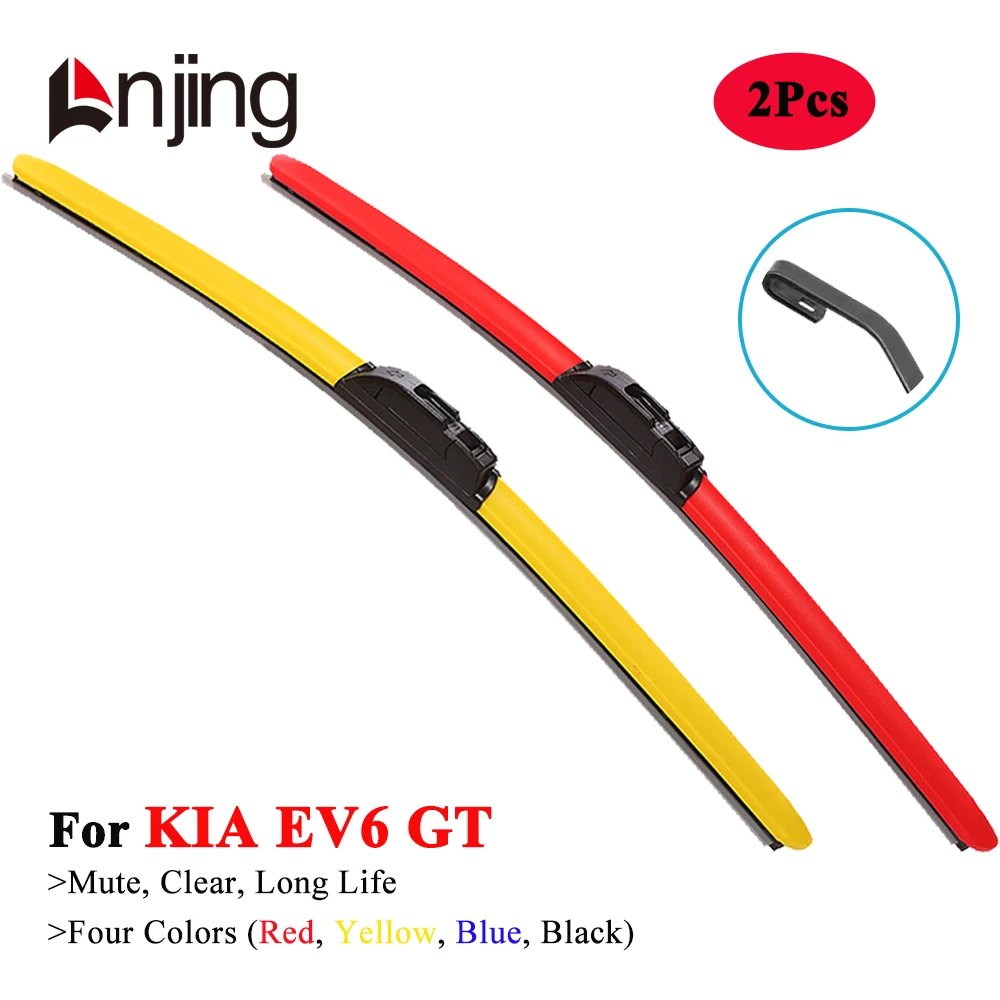 LNJING Colorful Hybrid Wiper Blades For KIA EV6 CV GT SUV 2022 2023 2024 Car Exterior Replacement Parts Front Windscreen Brushes