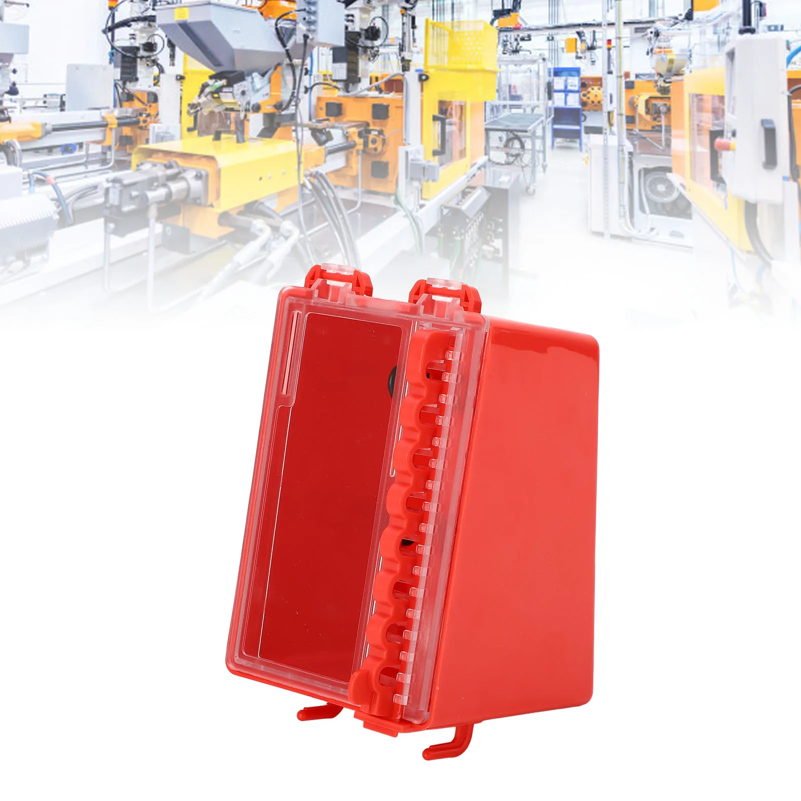 Lockout Tagout Box Portable Wall Mount Group Lock 8 Hole Key Station with Transparent Panel