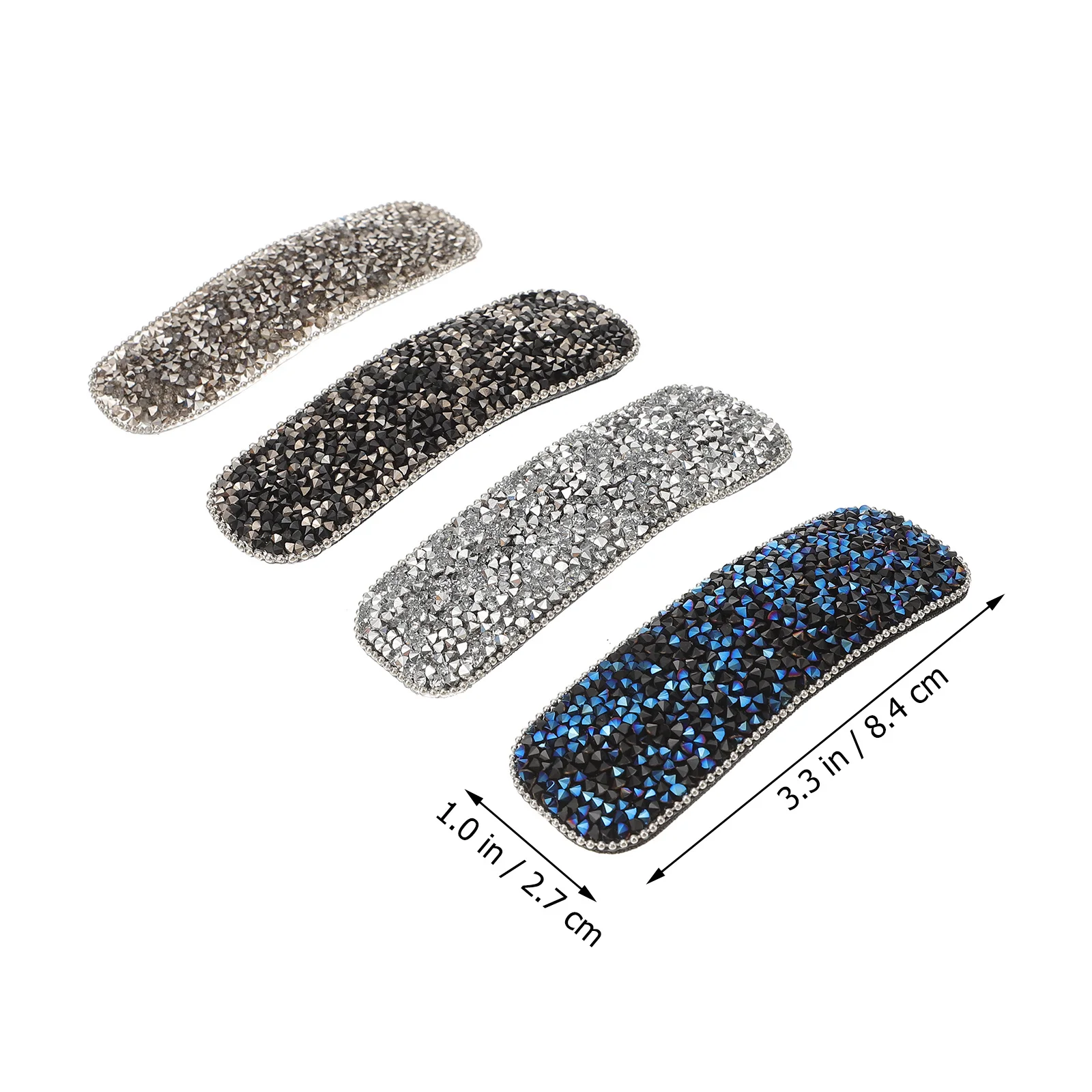 Pinces à cheveux carrées en cristal, 4 pièces, couleurs mélangées, épingles à cheveux pour enfants filles, Barrettes en métal, accessoires pour cheveux lumineux