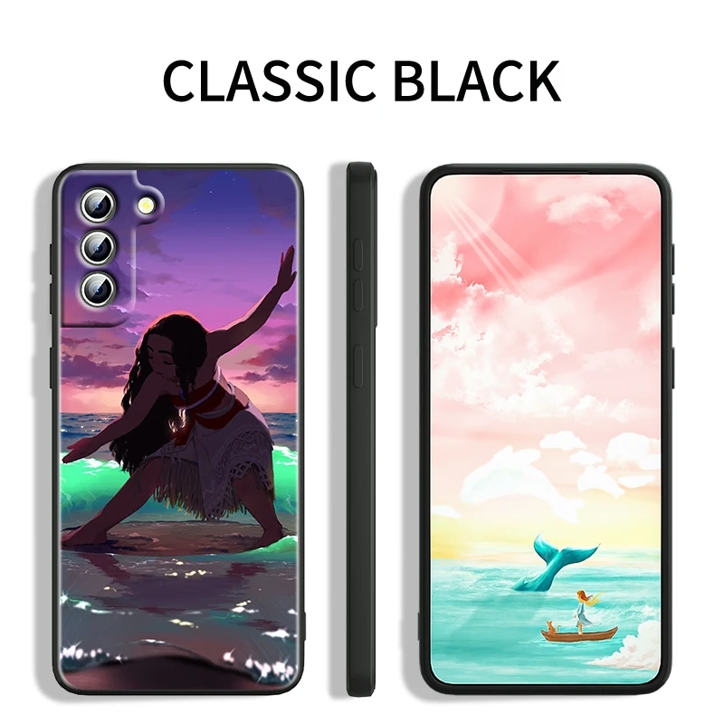 Disney Moana Ocean Film для Samsung Galaxy S24 S23 S22 S21 S20 FE S10 S10E Plus Ultra Pro Lite 5G Черный чехол для телефона из ТПУ