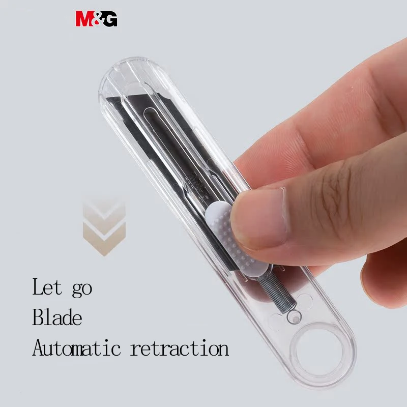 M&G 공예 칼, 미니 종이 커터, 편지 오프너, 링 구멍 디자인, 휴대가 간편함, 패키지 열기용, 학생에게 적합