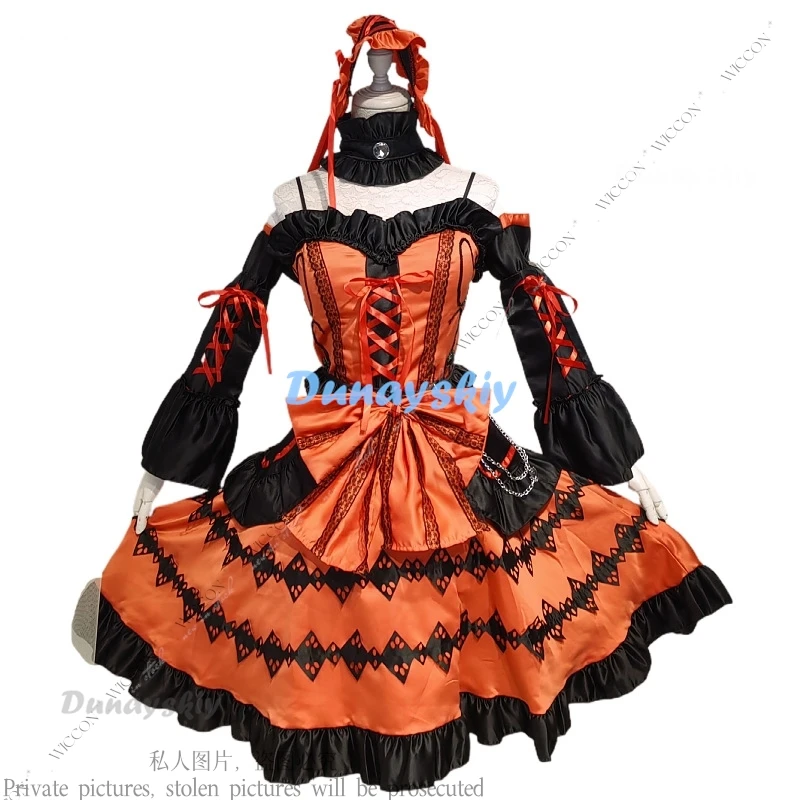 Tokisaki Kurumi Cosplay Costume Wig Ponytails Socks Nightmare Black Court Princess Dress Date a Live Gothic & Lolita Halloween