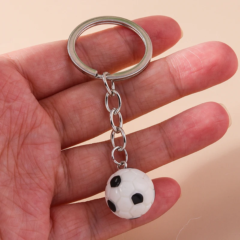 Aihua 3D-Sport-Schlüsselanhänger mit Fußball-, Basketball-, Volleyball- und Rugby-Motiv, Mini-Ball-Schlüsselring für Damen, Herren, Autoschlüssel, Geschenk, Schmuck, Ornament – Detail 4