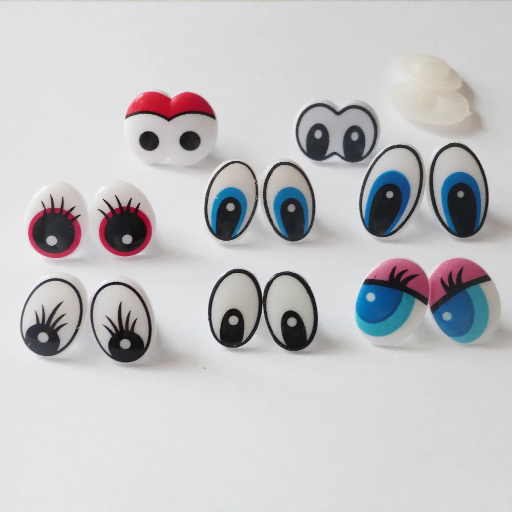 50pcs/lot---- new design comical plastic safety toy eyes & hard washer for diy plush doll materials--you can choose style