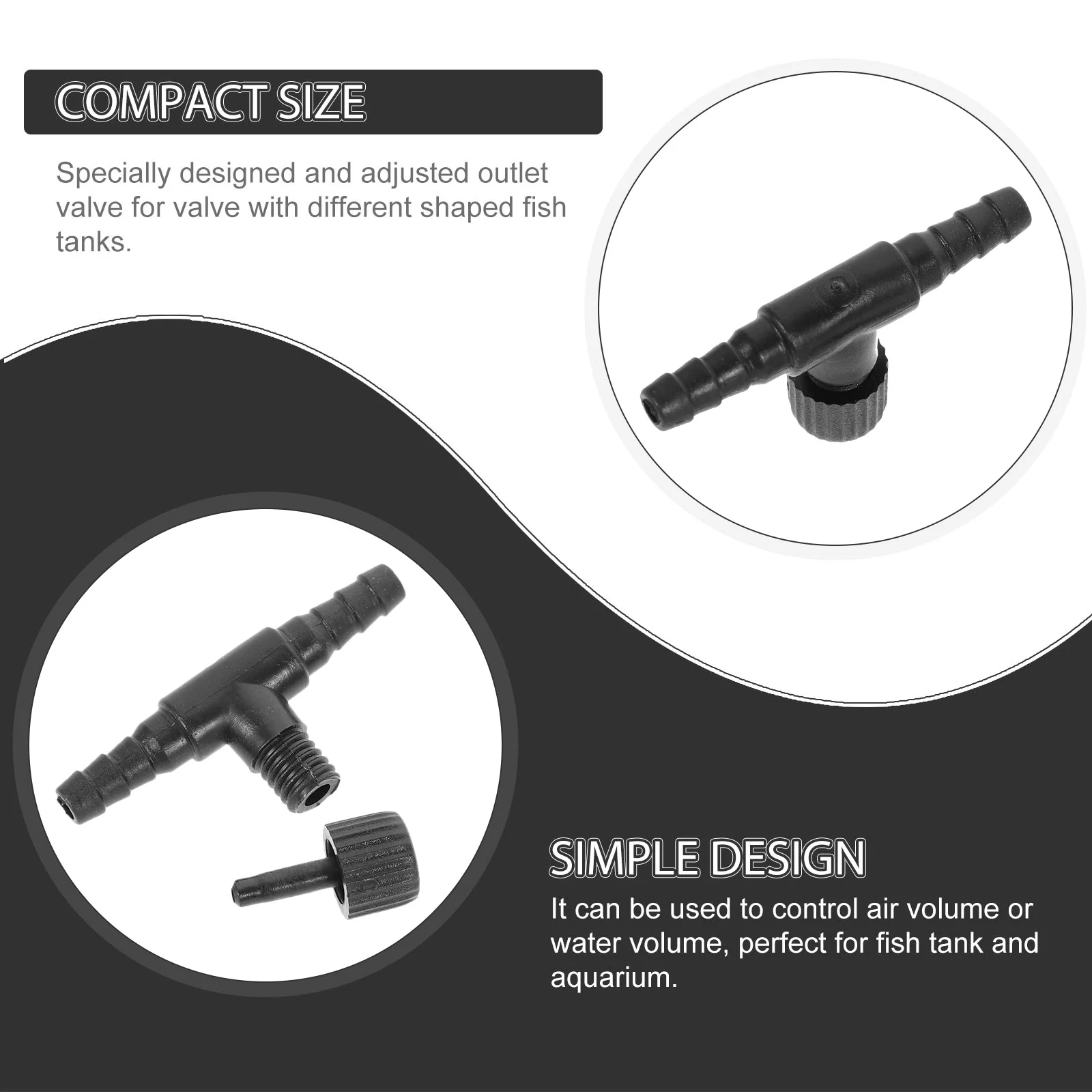 

10Pcs Adjustable Aquarium Air Valves T Shape Oxygen Pump Regulators Plastic Control Valves for 5mm Fish Tank Tubing