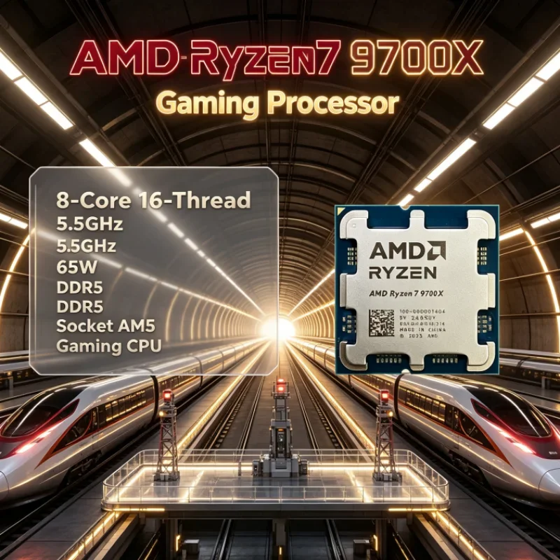 AMD Ryzen 7 9700X 8-Core 16-Thread DDR5 3.8GHz 4NM PCIe 5.0 Socket AM5 Up to 5.5GHz L3=32M 65W without fan CPU for Desktop PC