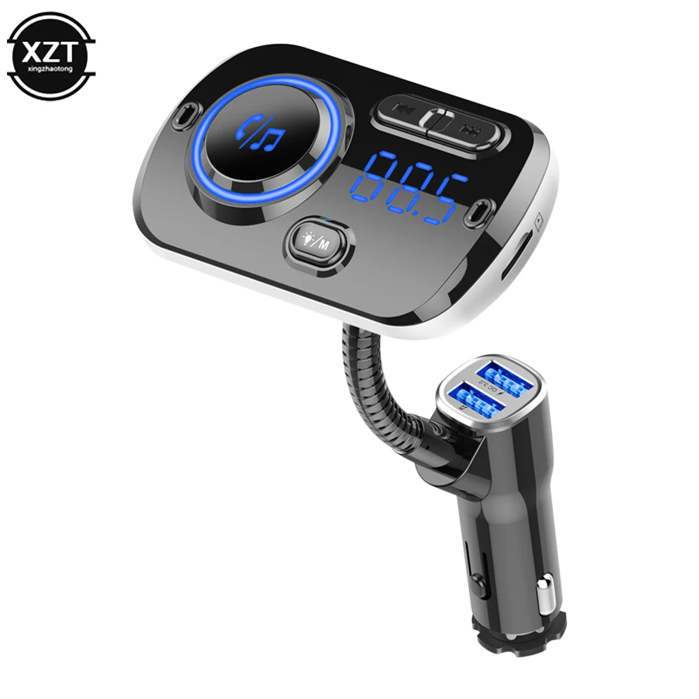 Lettore vivavoce Mp3 compatibile con Bluetooth per auto 12V 24V Qc3.0 caricabatterie rapido trasmettitore Fm luce ambientale navigazione messaggi