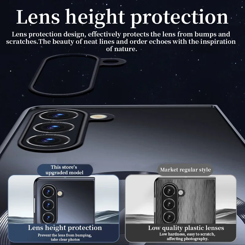2026 New Plating Matte for Magsafe Magnetic Case for Samsung Galaxy Z Fold 8 7 6 Wireless Charging PC Shockproof Protector Cover